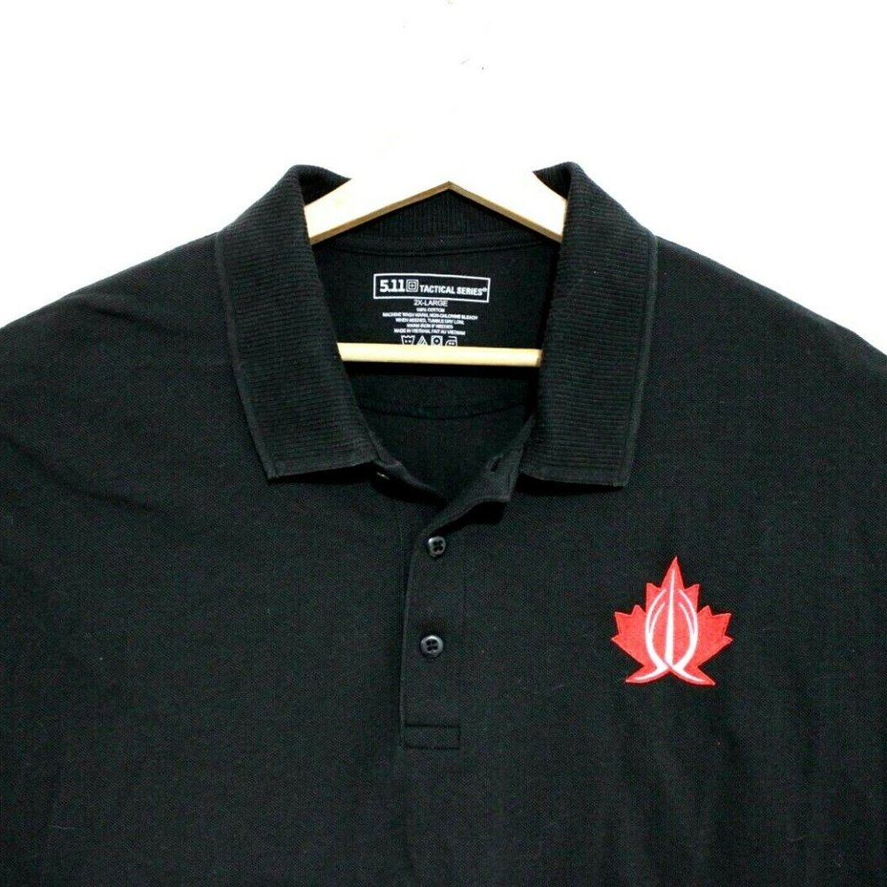 5.11 Tactical / Tyr Tactical Canada Black Polo Shirt - Picture 2 of 4